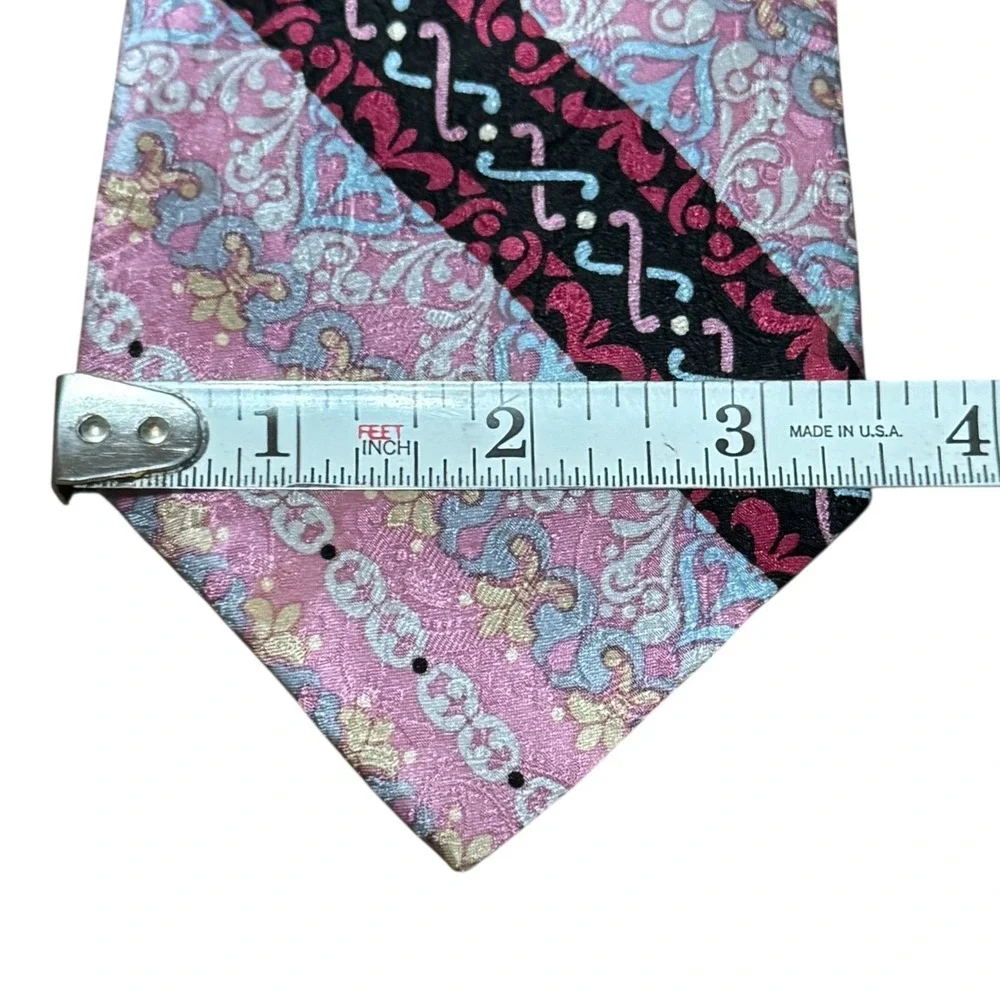 Nicole Miller Collection Silk Tie Men's Pink‎ Patterned L: 60
